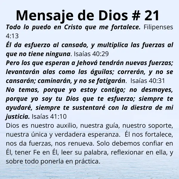 En Dios esta nuestro única y verdadera esperanza.