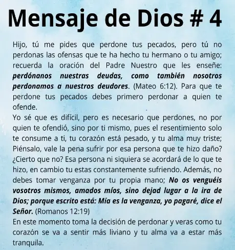 Si perdonamos a quienes nos ofenden, Dios perdona nuestros pecados.