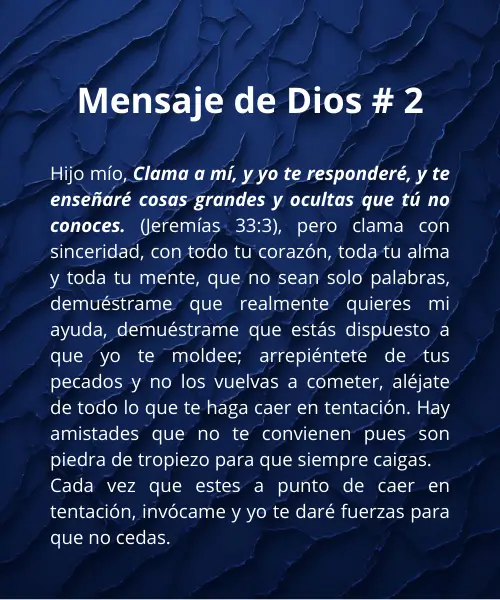 Clama a mí, y yo te responderé,